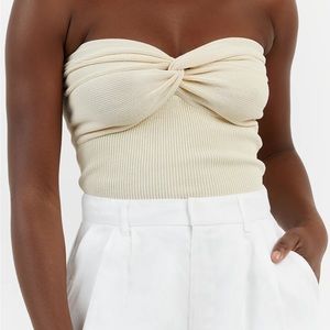 DISSH Annika Twisted Cream Knit Top